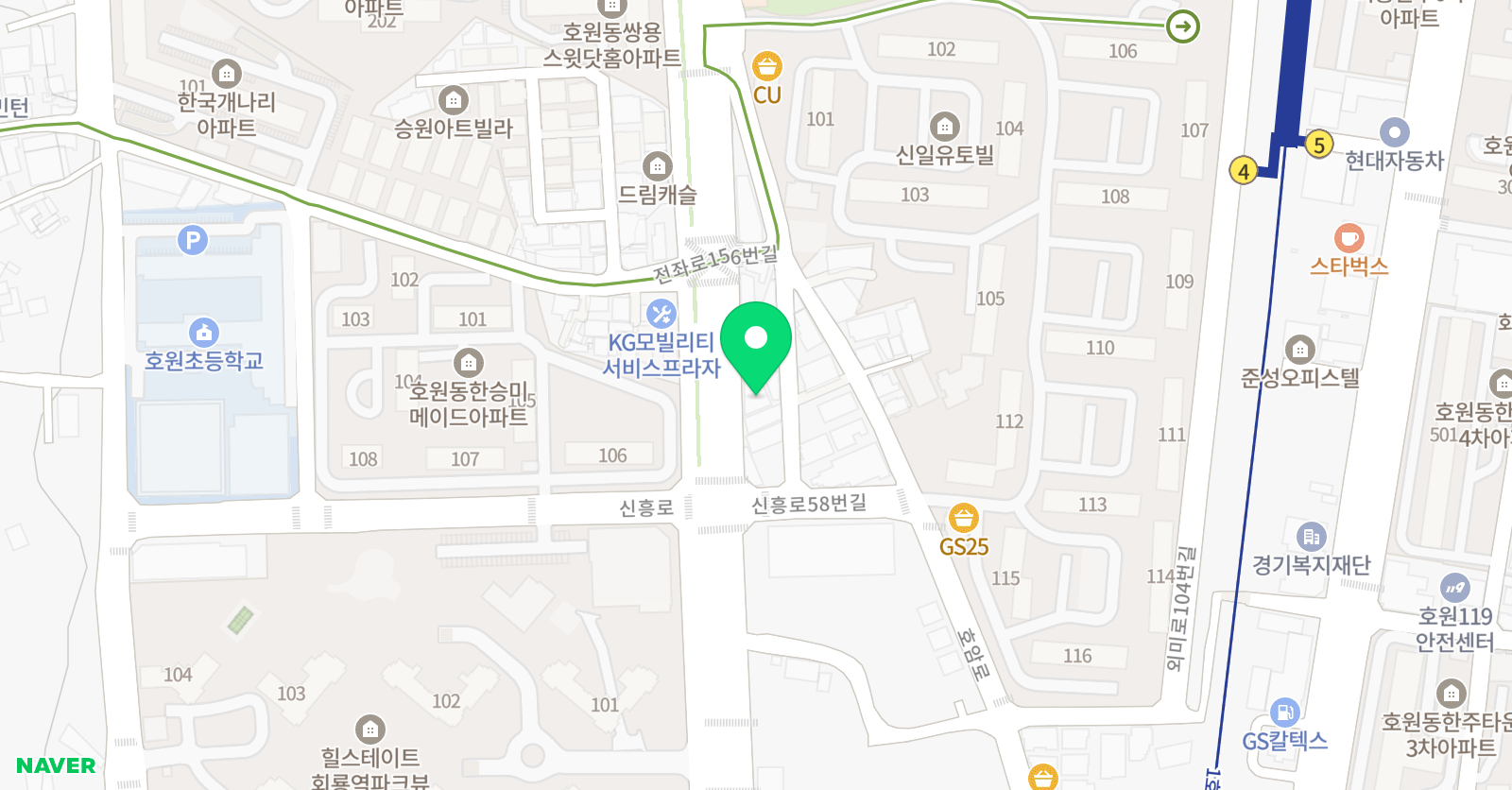 씨에나 영어 호원점 학원 위치