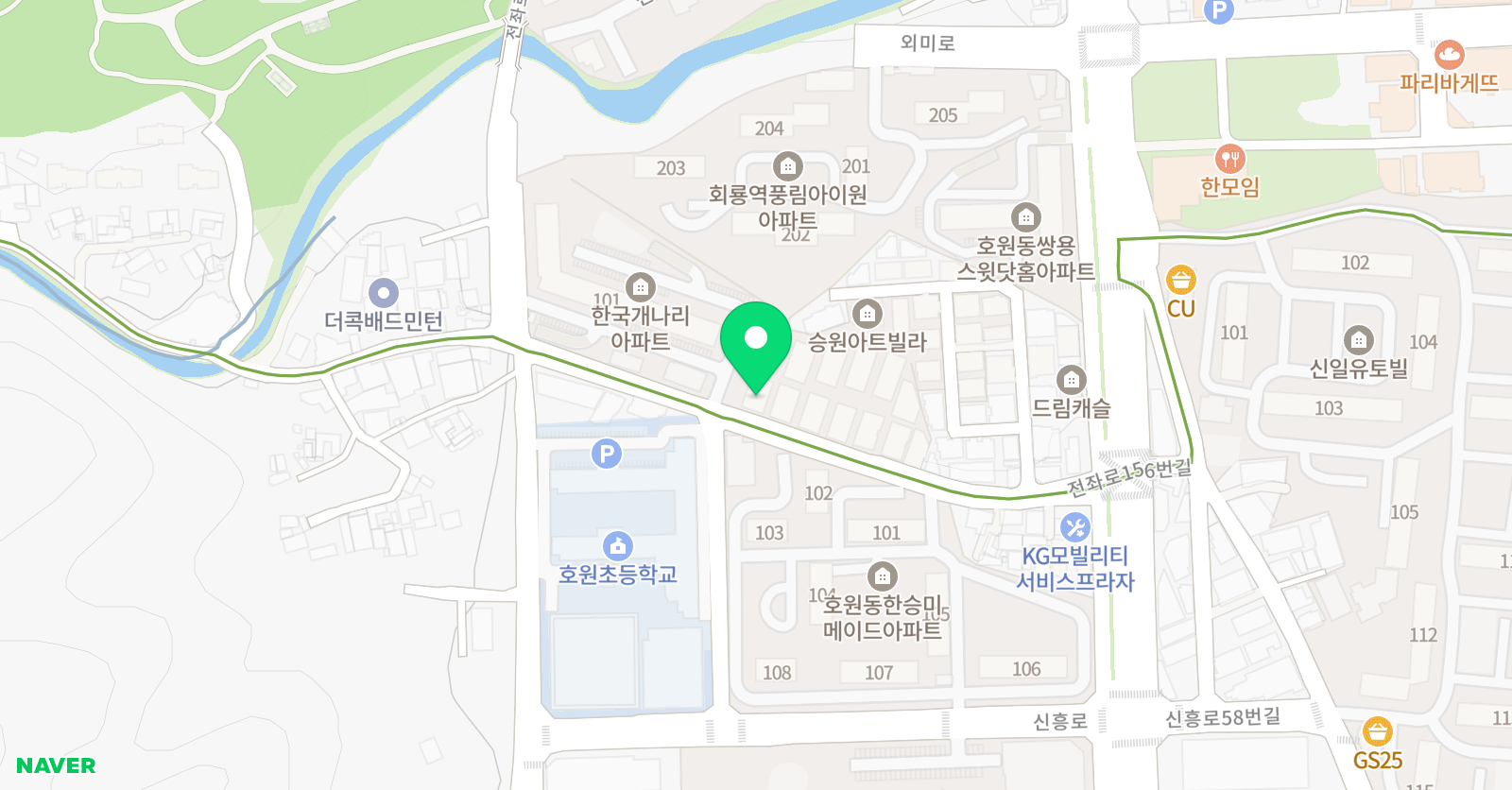 뮤엠영어 호원초NEST 위치