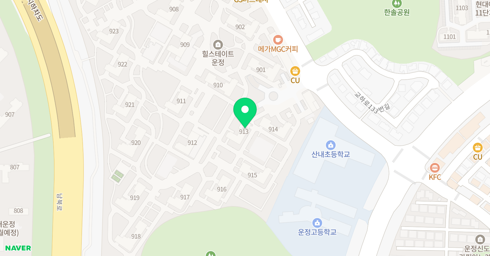 뮤엠 영어 힐스테이트1호점 NEST 위치