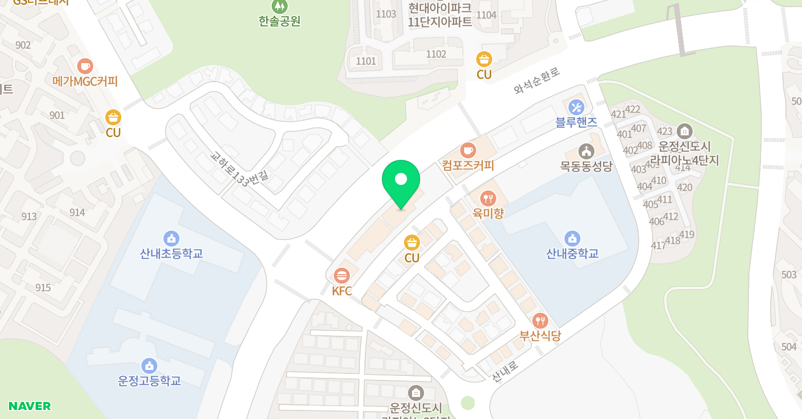 운정중앙 영어학원 위치