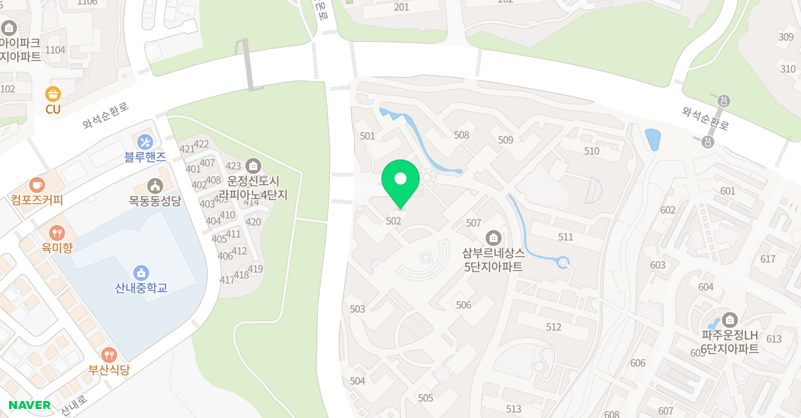 아소비 파주해솔5단지점 위치