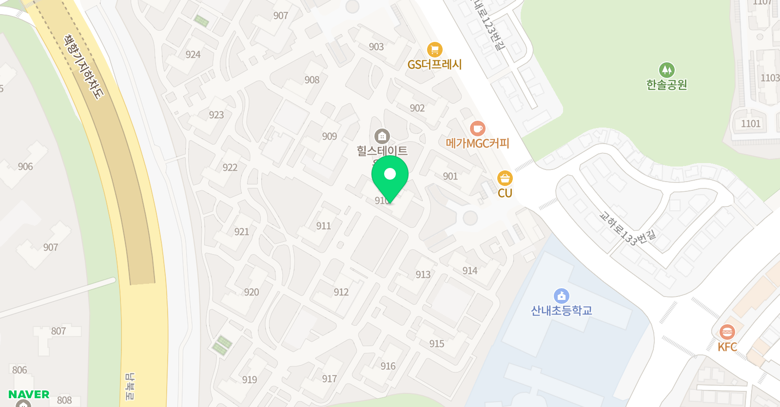 뮤엠 영어 힐스테이트조이NEST 위치