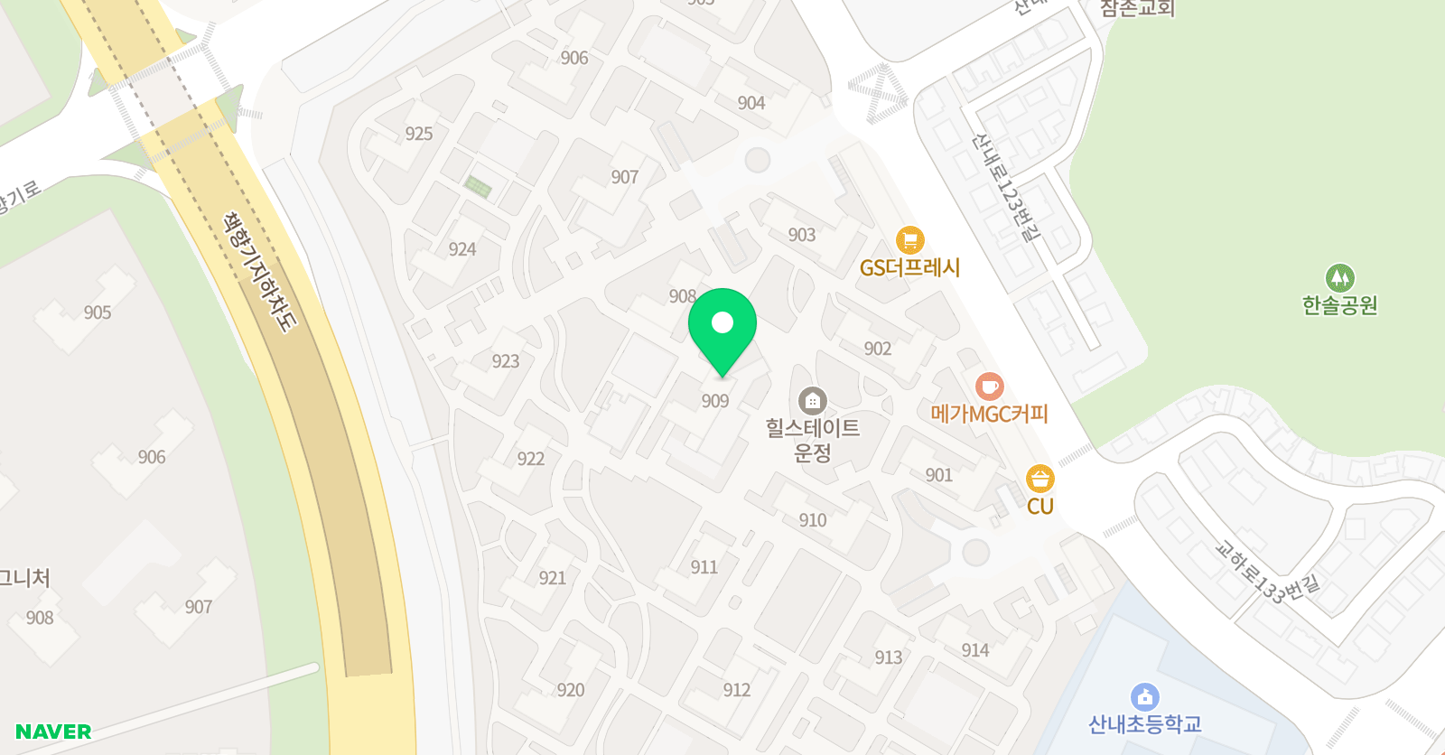 빨간펜 수학의달인 힐스테이트운정점 위치