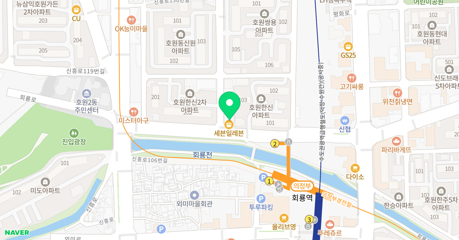 아소비 학원 호원센터 위치