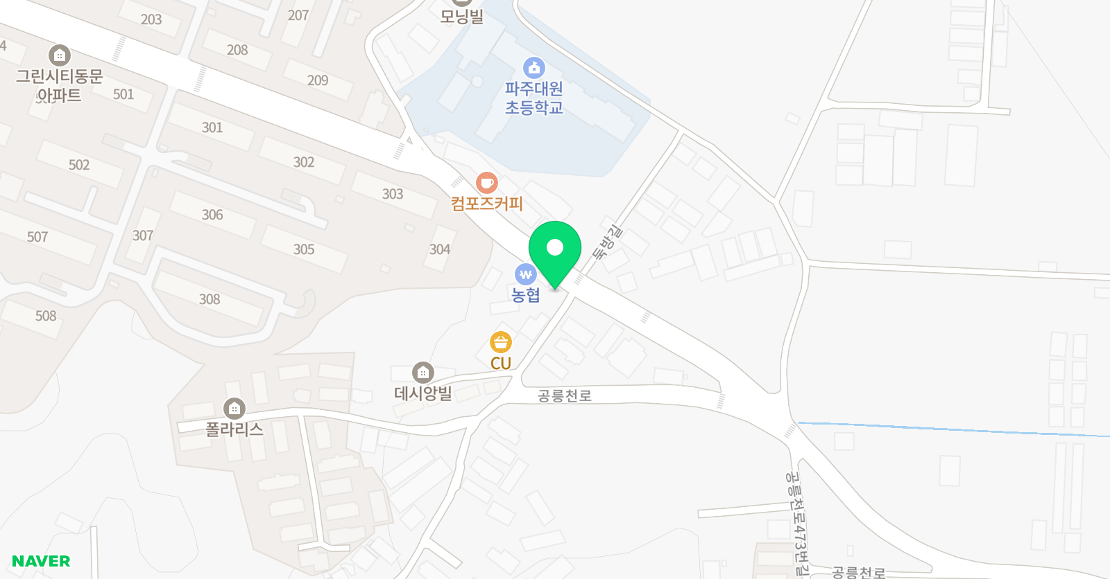 뮤엠 영어학원 파주대원점 위치