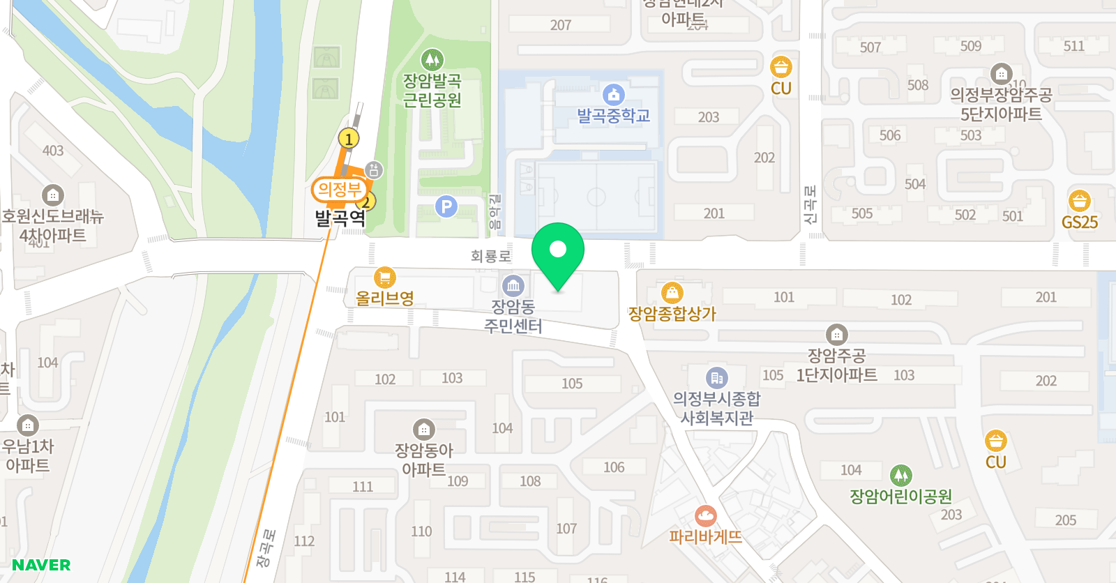 눈높이 러닝센터 장암학원 위치