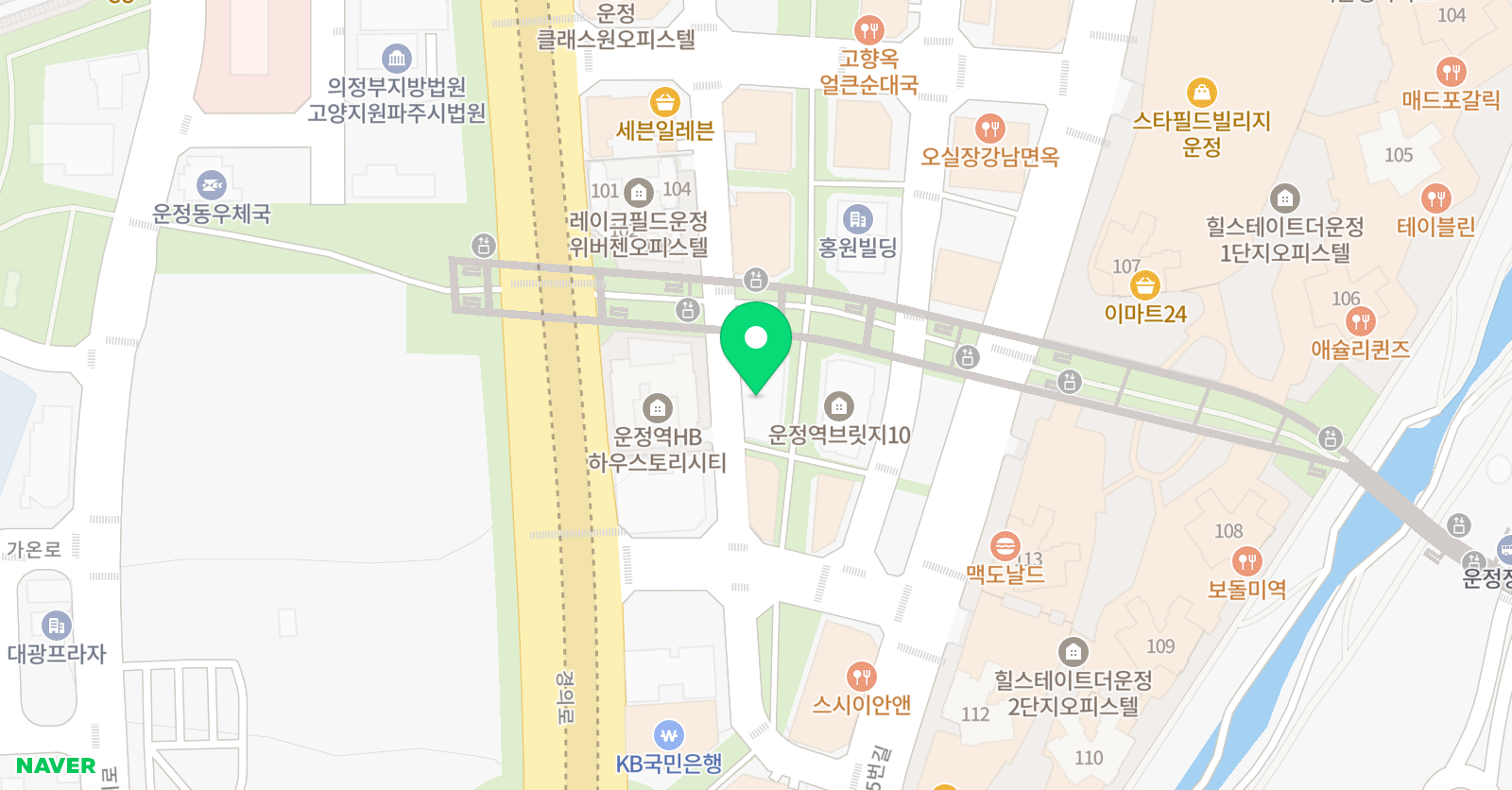 씨앤비명문 영어교습소 파주운정점 위치