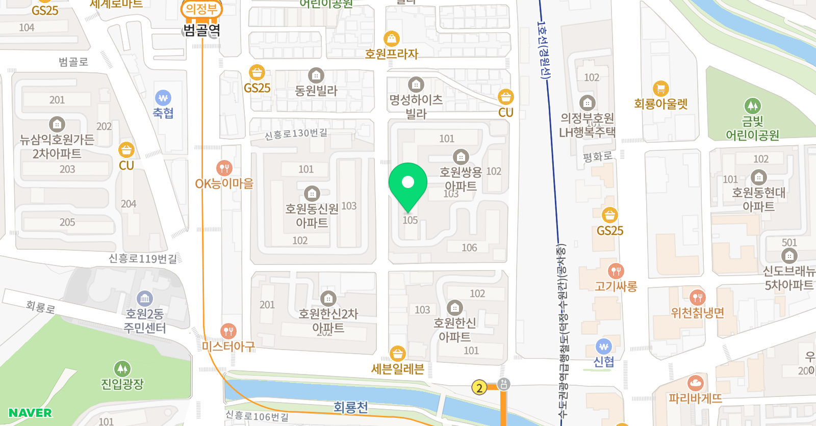 뮤엠 영어 호동초 지니NEST 위치