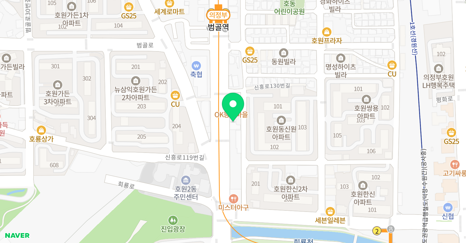 호원라온 학원 위치