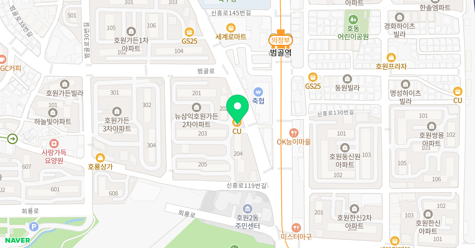 튼튼영어마스터클럽 의정부호원학원 위치