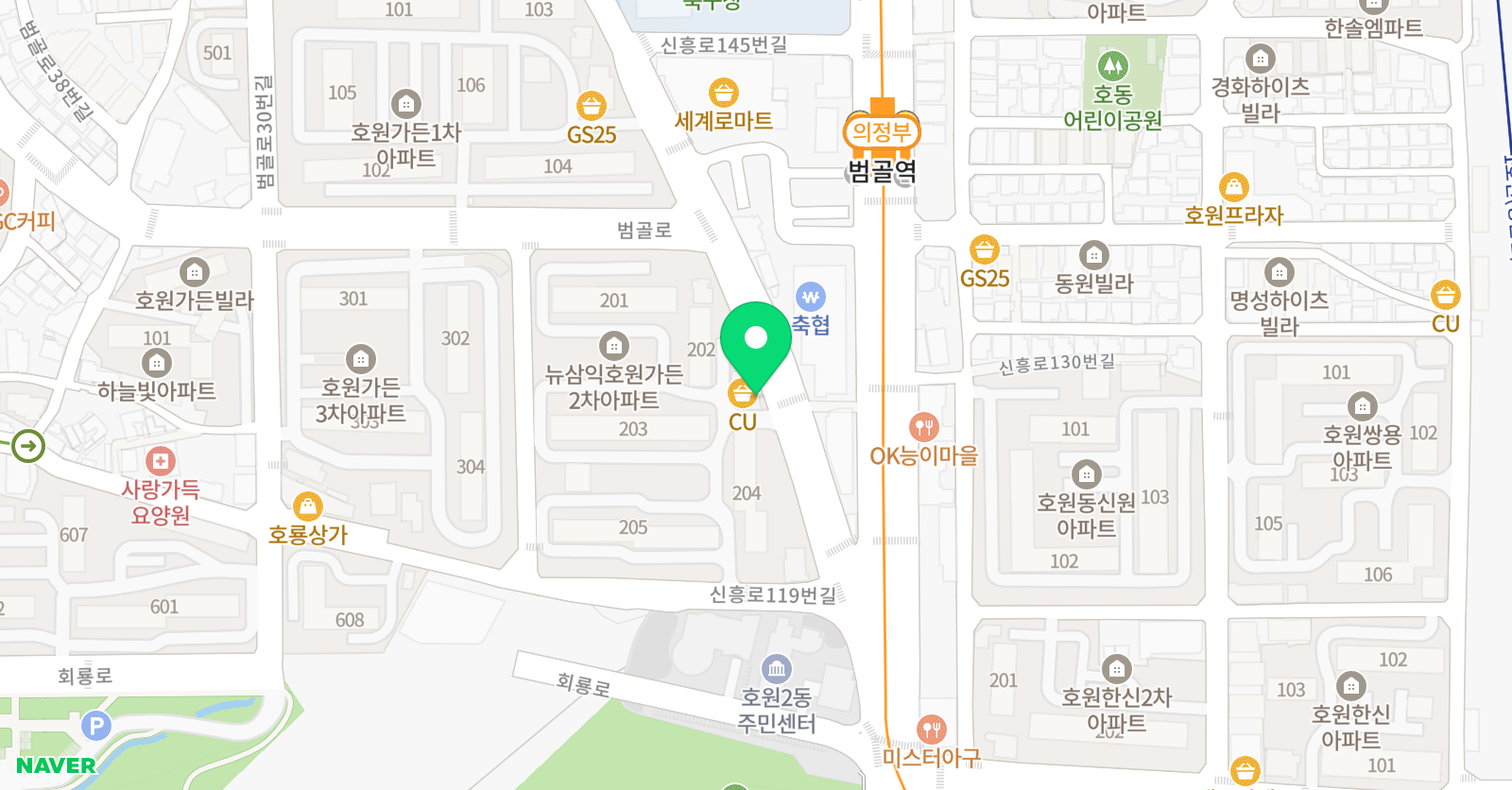 맨투맨 영어수학학원 호원센터 위치