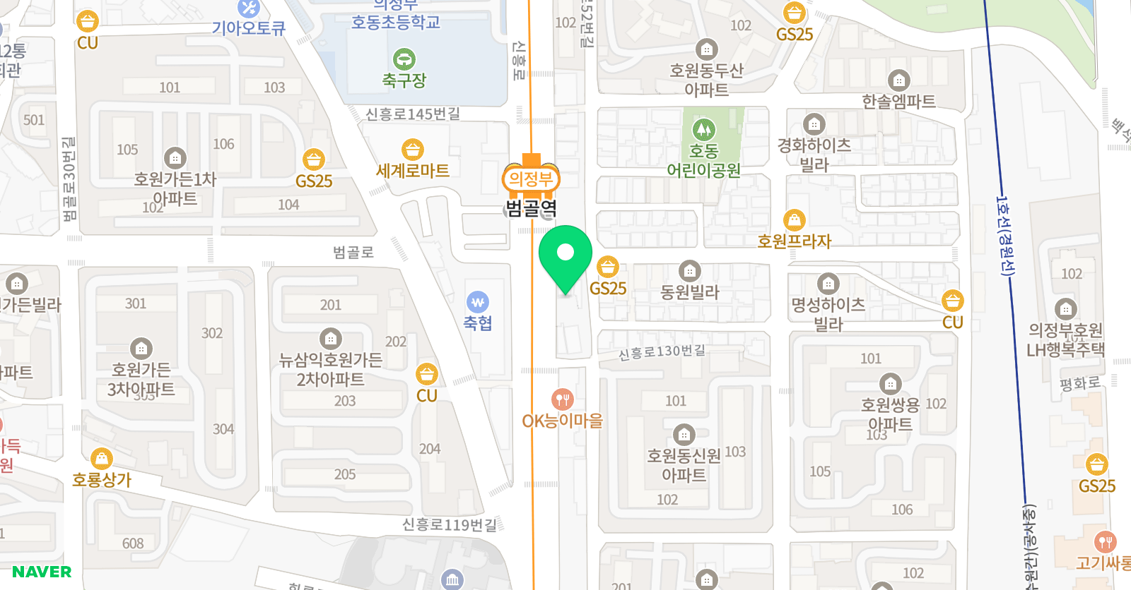 삼성영어셀레나 호원호동학원 위치