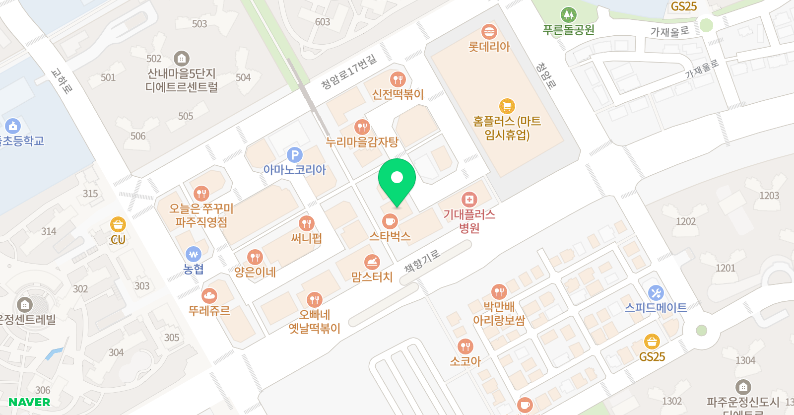 바나나엔씨 파주산내캠퍼스 위치