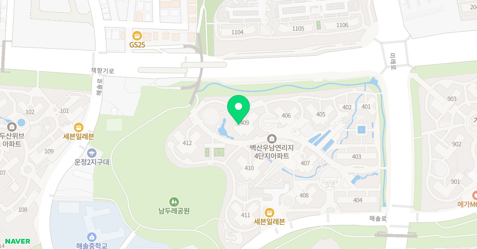 빨간펜 수학의달인 해솔4단지점 위치