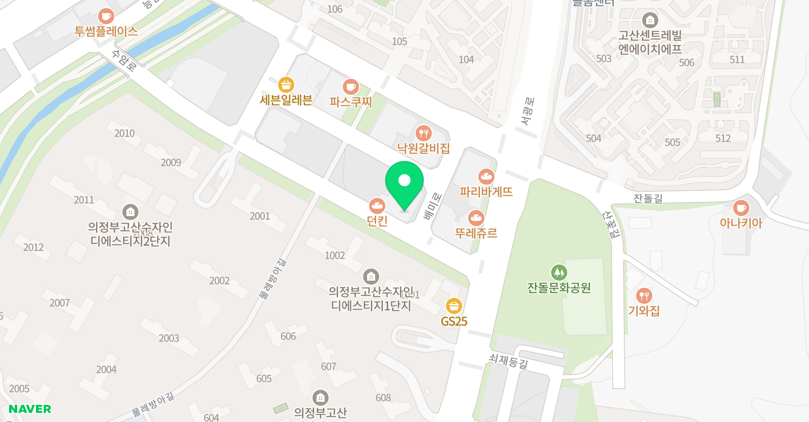 기탄 사고력교실 학원 고산탑 위치