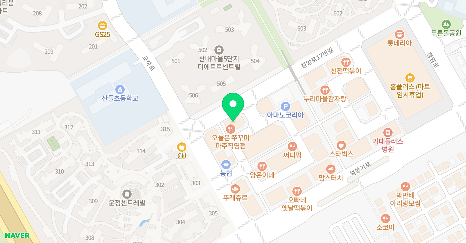 에이듀 수학학원 운정 위치
