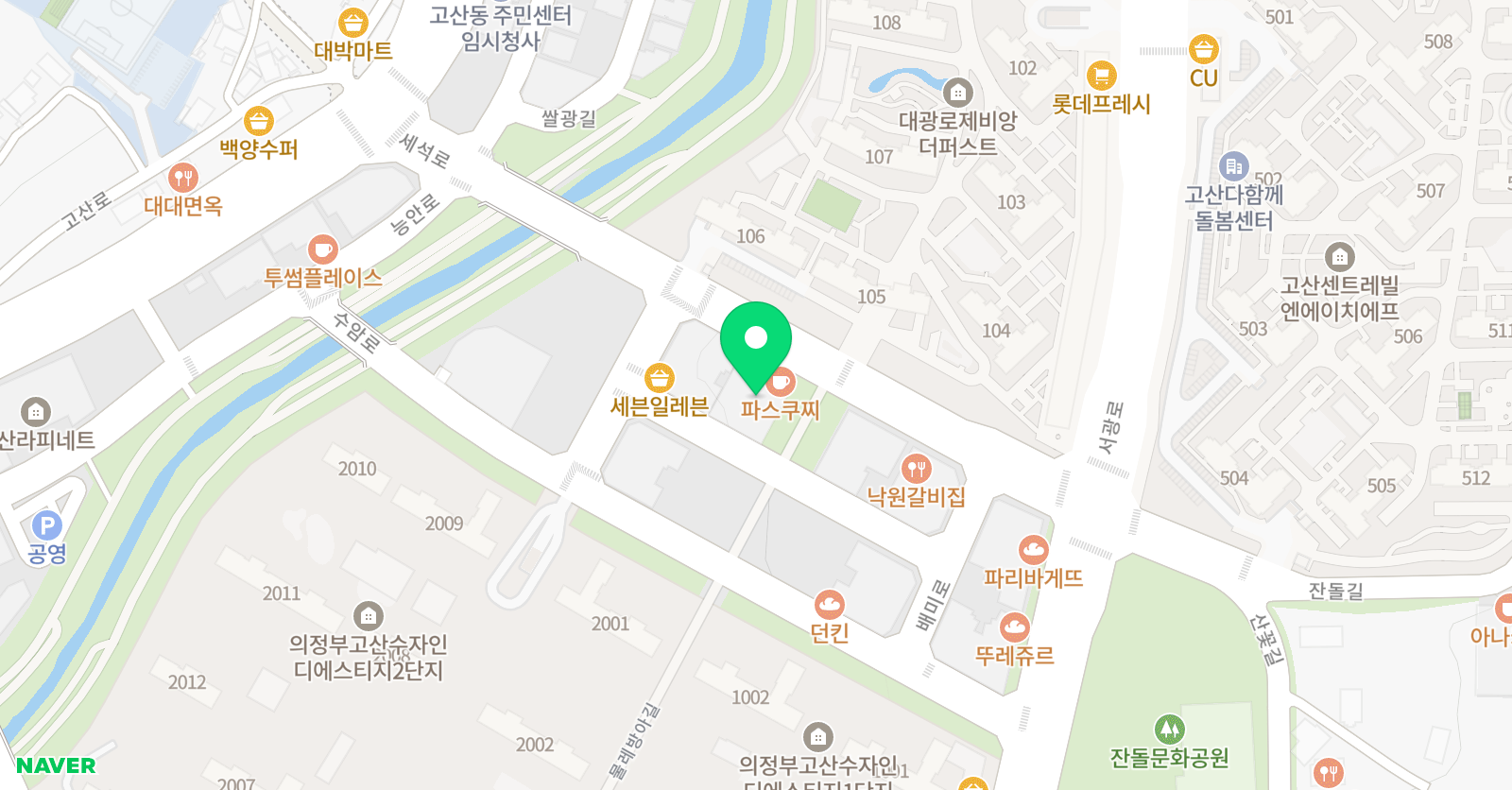 오늘 음악학원 위치