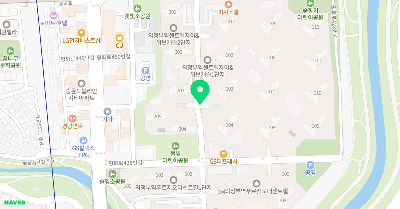 플레이팩토 교육원 의정부동센트럴자이위브캐슬 위치