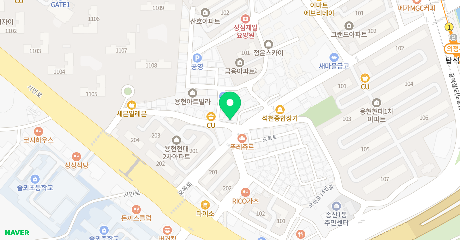 리드인 독서중심학원 용현점 위치