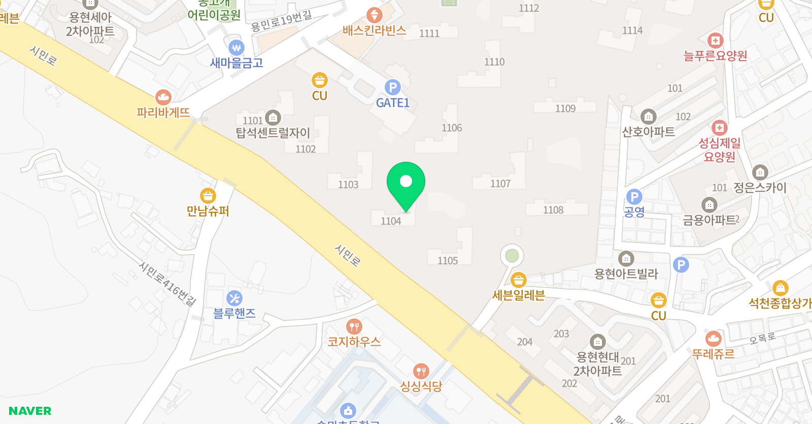 튼튼 영어학원 의정부 용현탑석센트럴점 위치