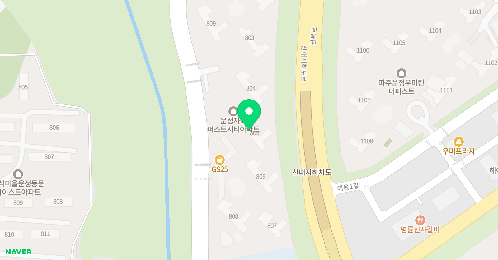아소비 파주해오름8단지점 위치