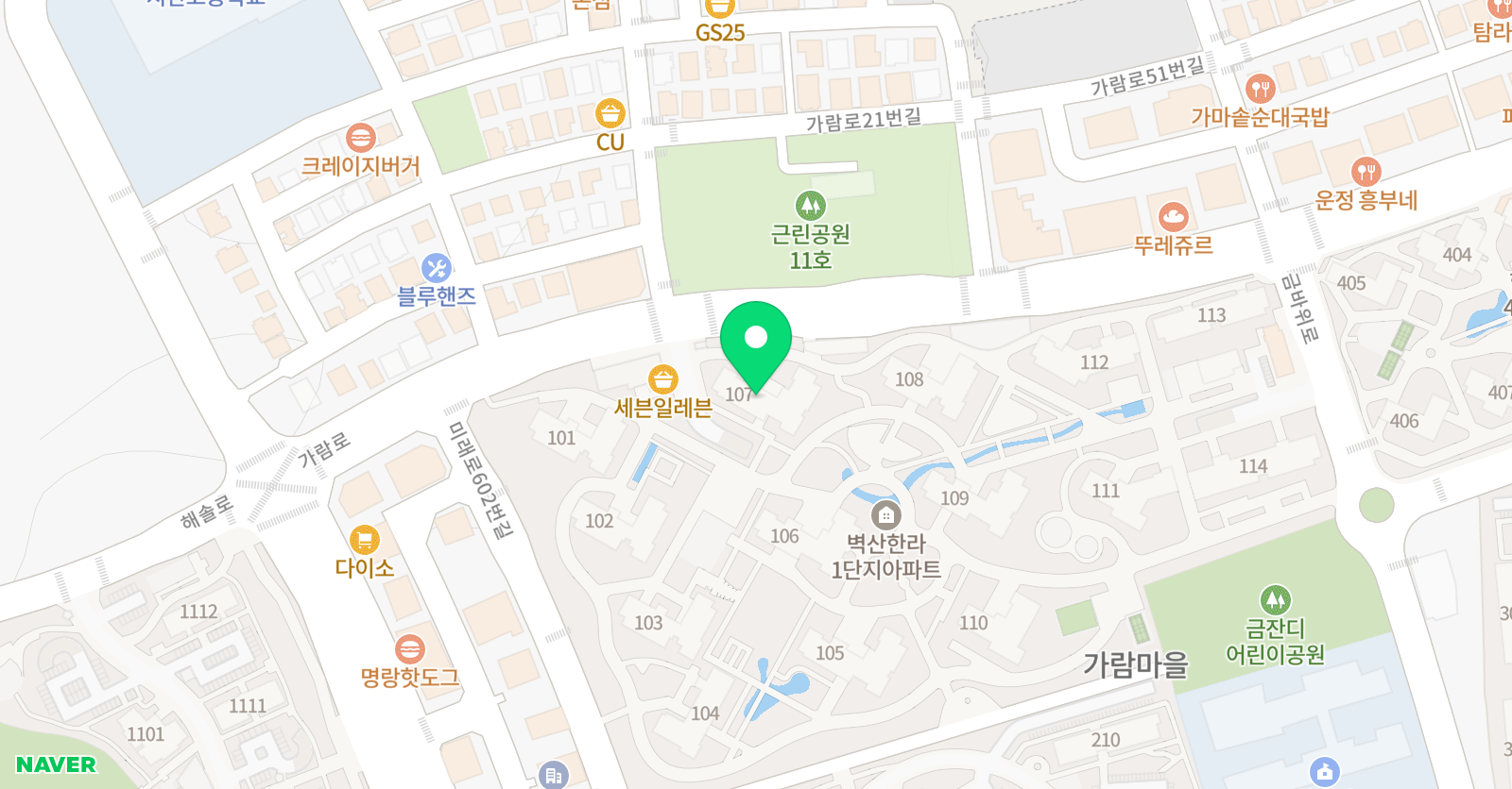 기탄 사고력교실 운정가람1단지점 위치