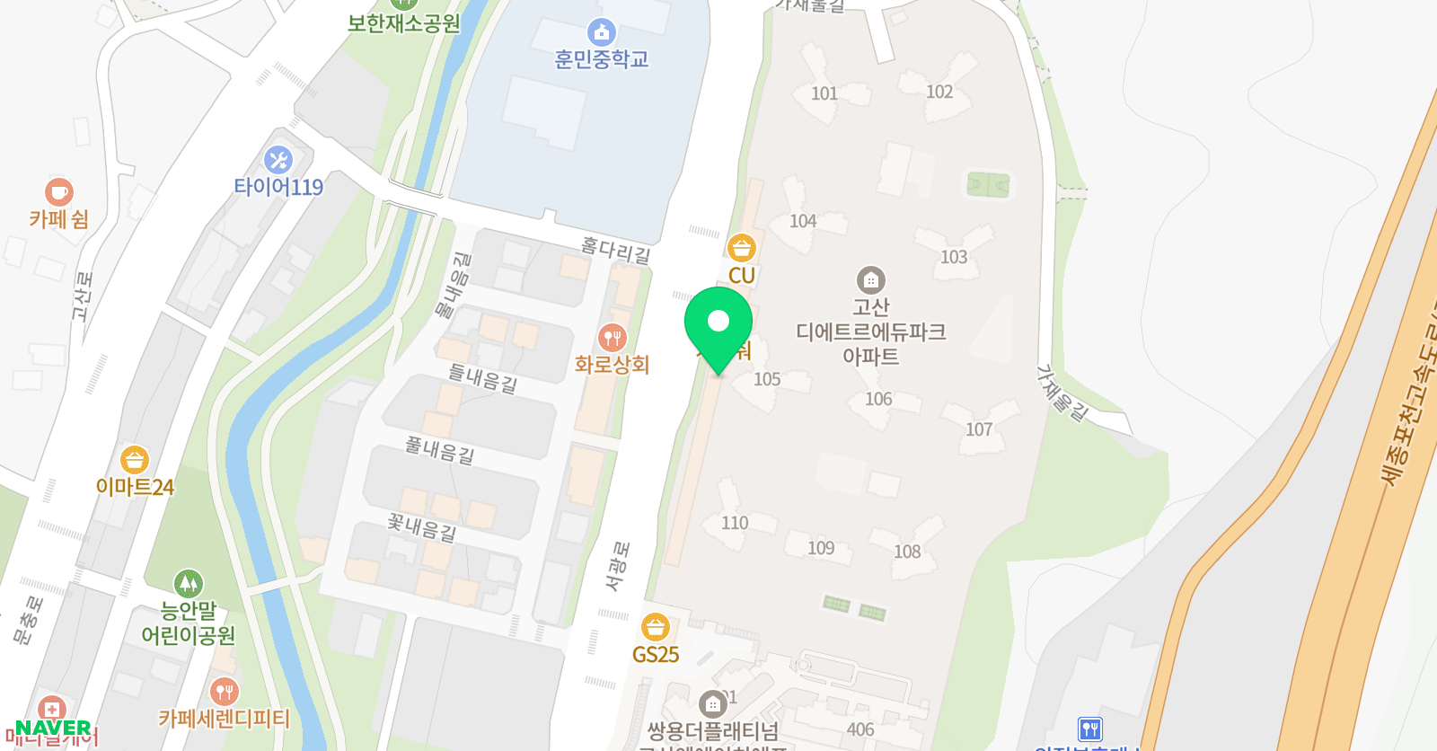 삼성영어셀레나 훈민학원 위치