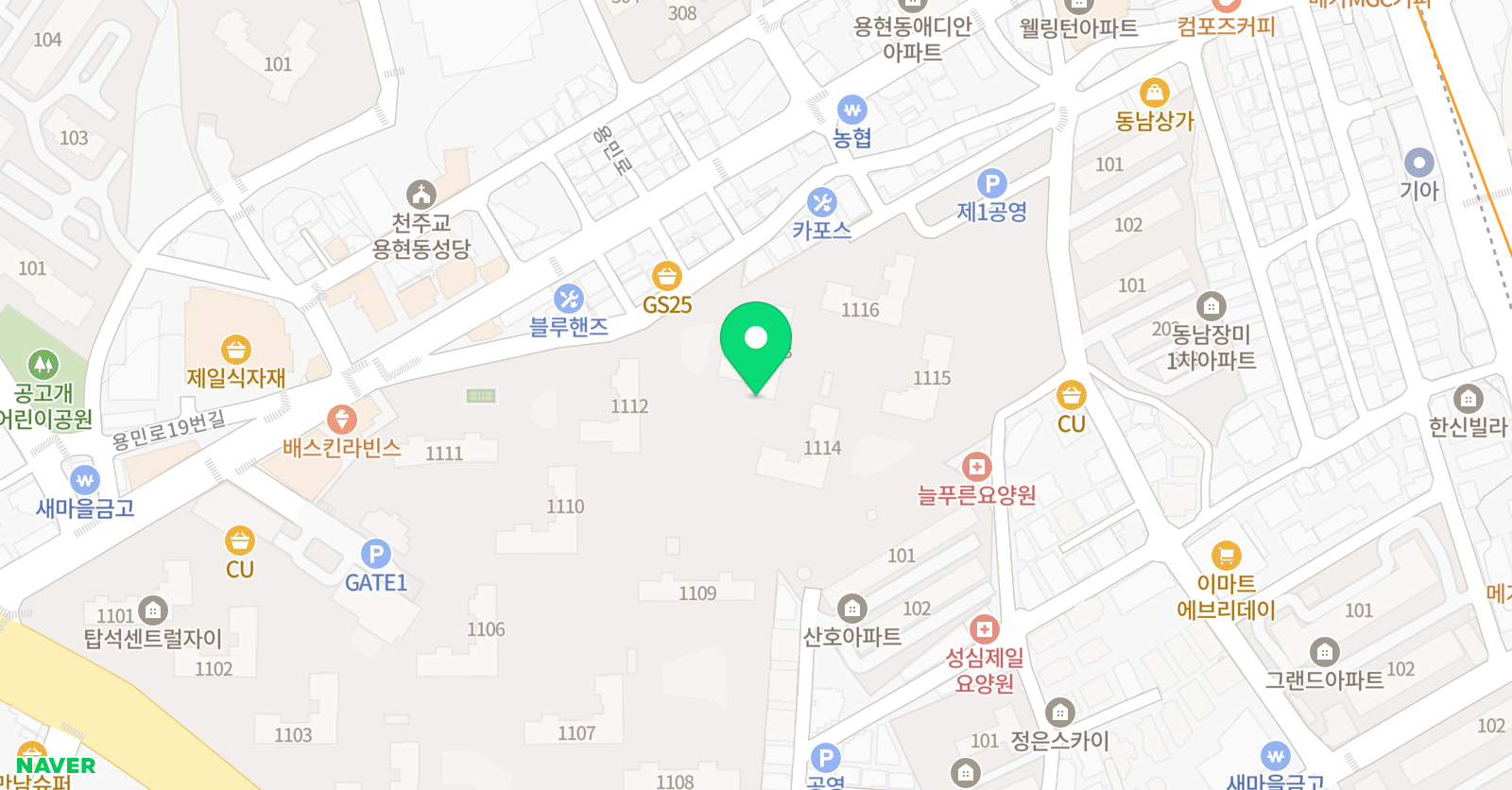 아소비 의정부탑석자이1점 위치