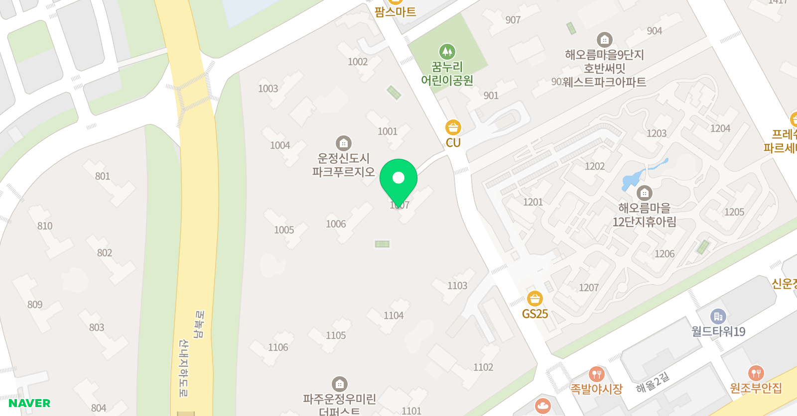 기탄 사고력교실 운정파크푸르지오점 위치