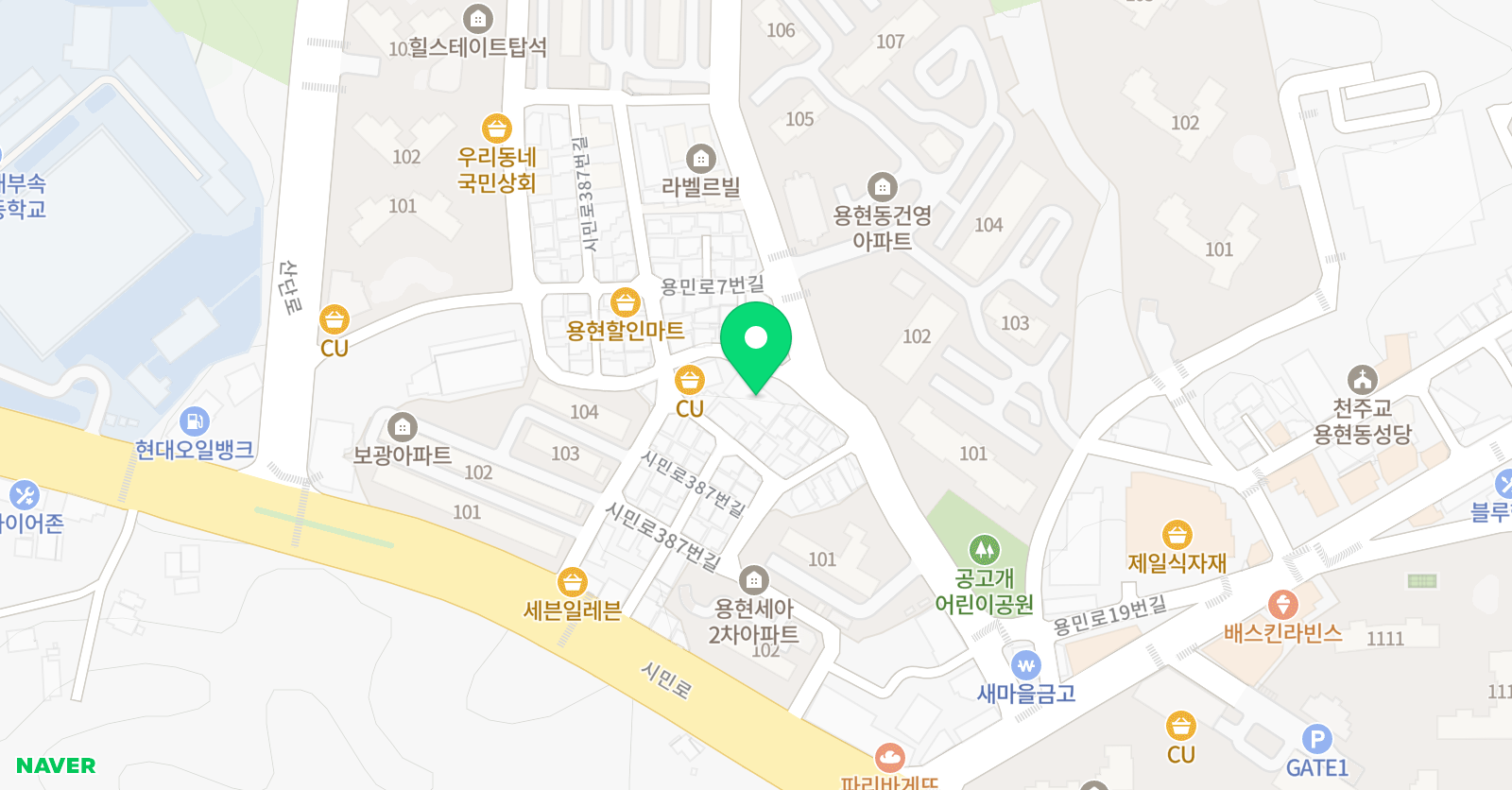 책통클럽용현센터 위치