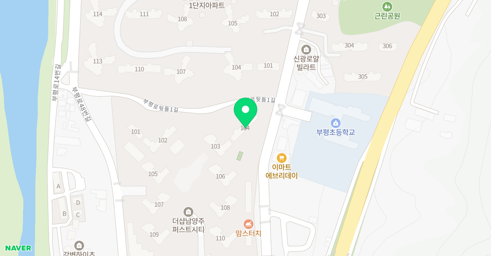 기탄 사고력교실 진접부평리더샵점 위치