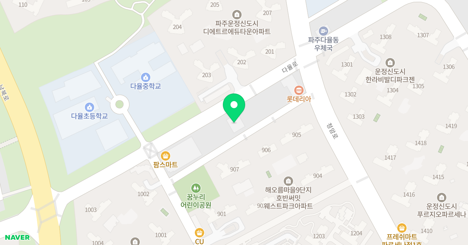EiE고려대 어학원 파주다율캠퍼스 위치