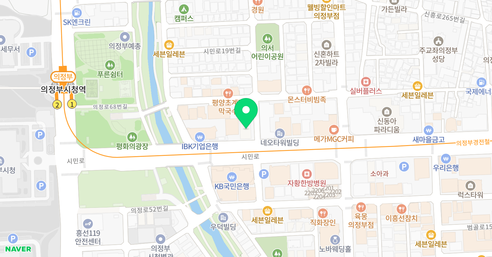 드래곤 트릭킹짐 학원 위치