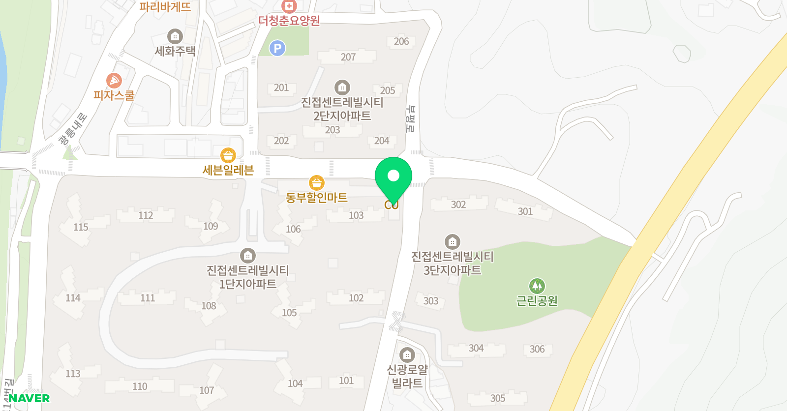 별숲 독서논술학원 진접 국어 리드 AI 위치