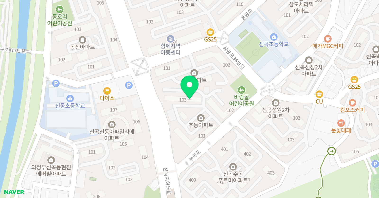 아소비 수학학원 의정부 신곡 추동점 위치