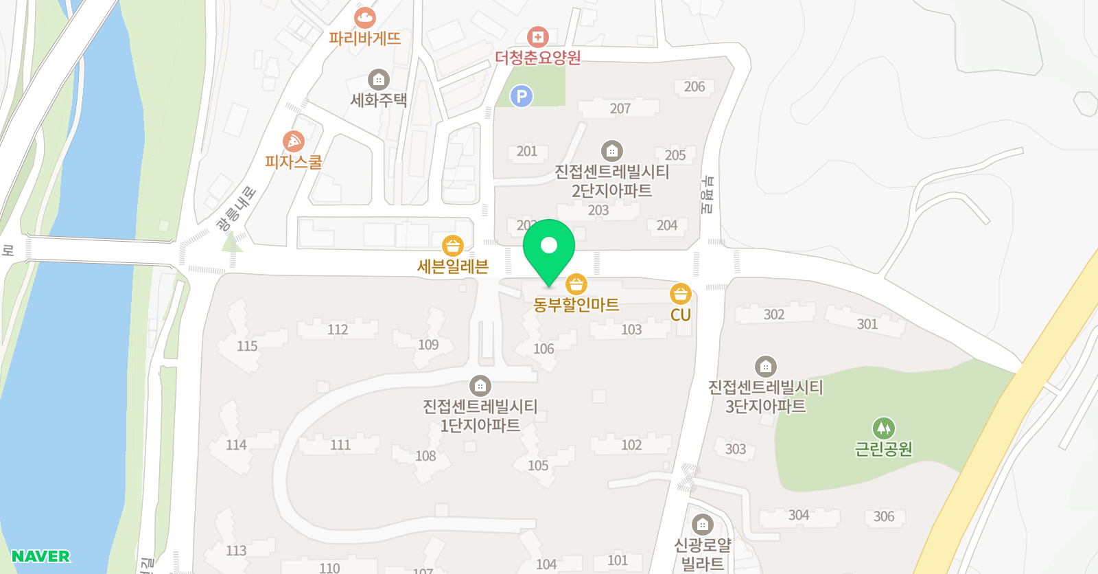 스마트 해법수학학원 남양주진접센트레빌 1단지점 위치