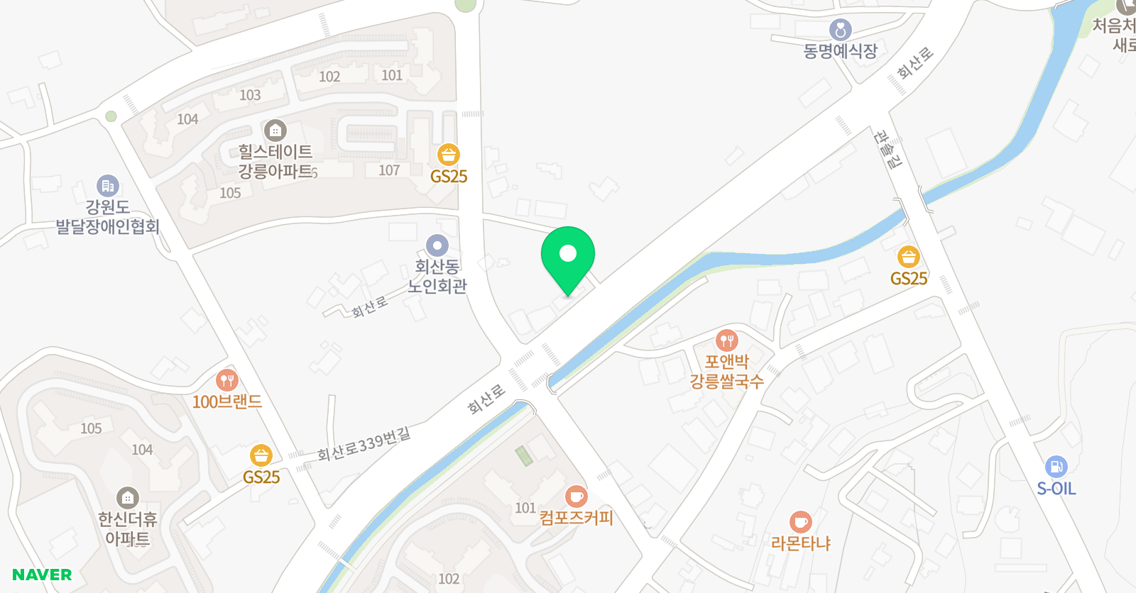 지앤비패럴랙스 회산캠퍼스 위치