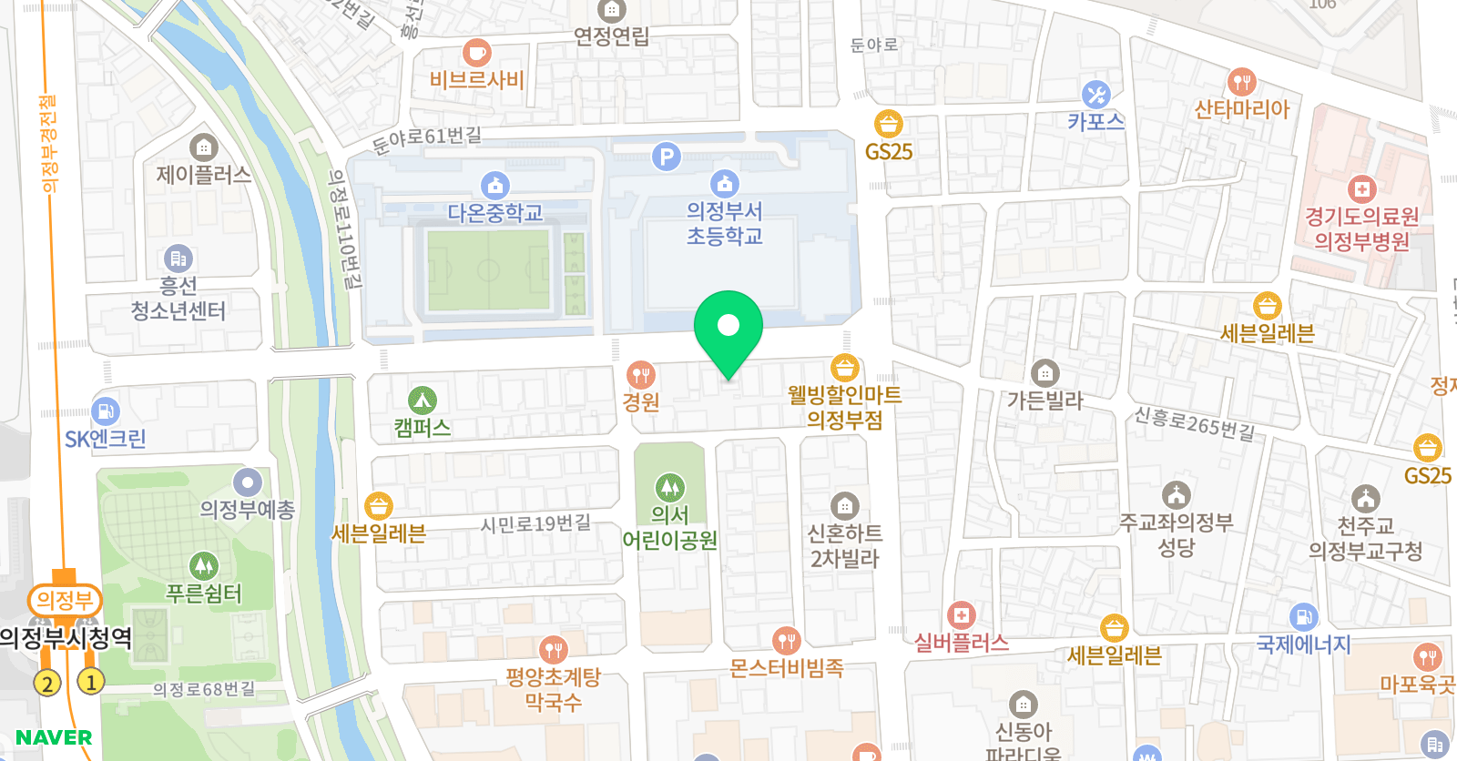 의정부 한울학원 위치