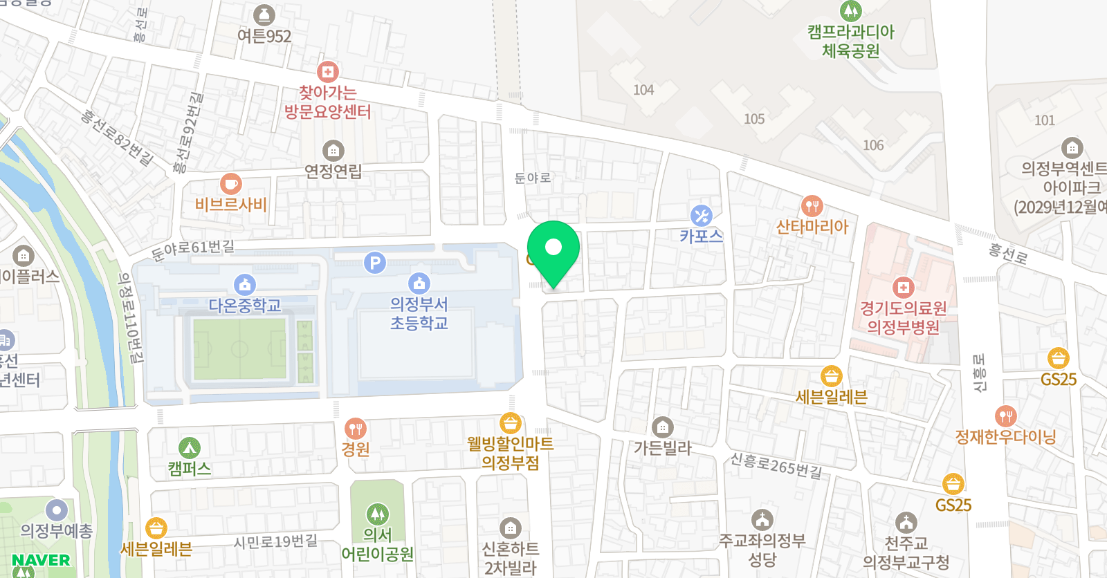 튼튼 영어마스터클럽 의정부가능점 위치