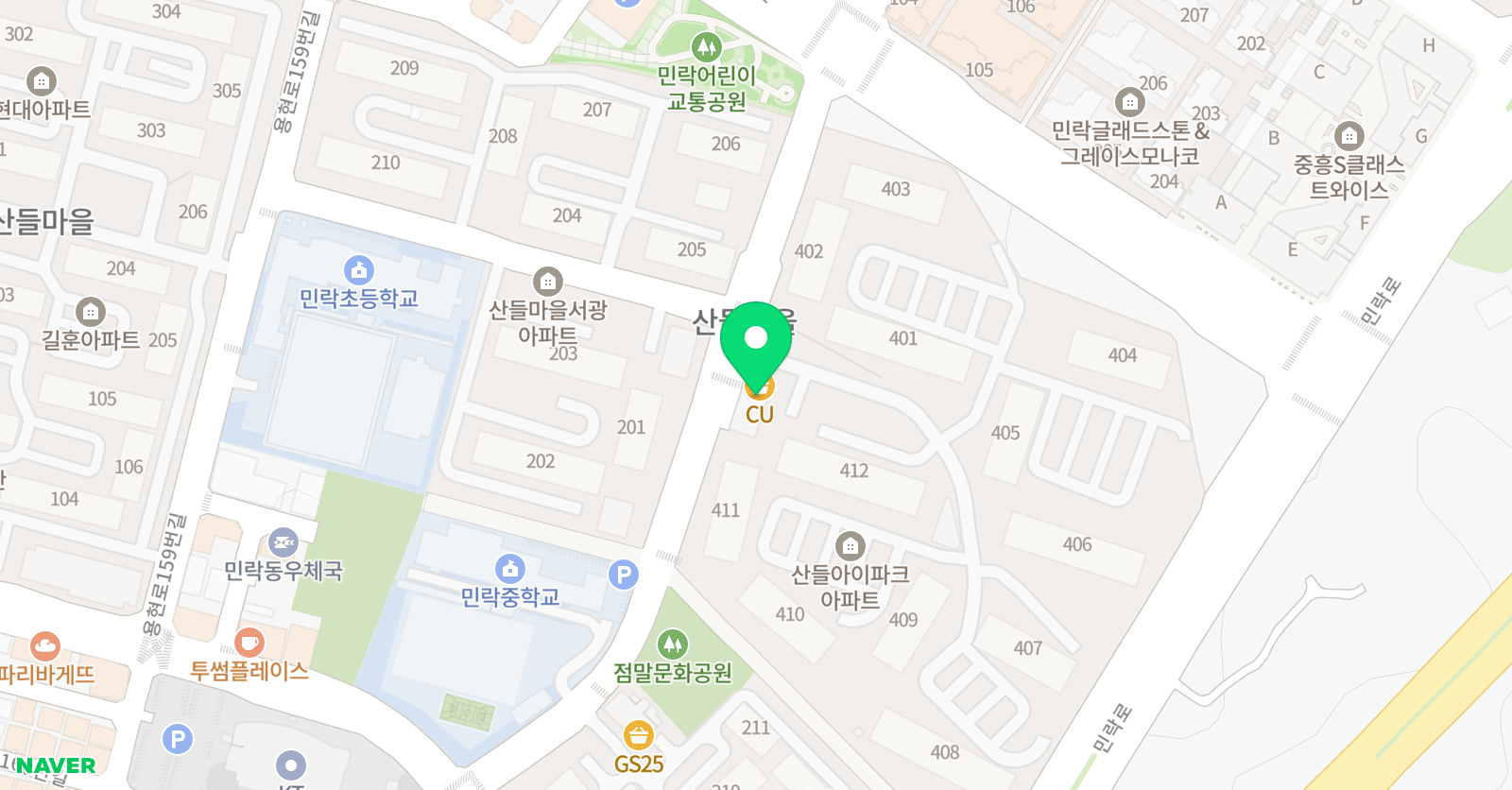 뮤엠 영어 민락학습관 위치