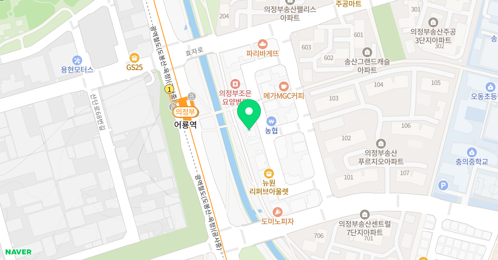 백미르 학원 위치