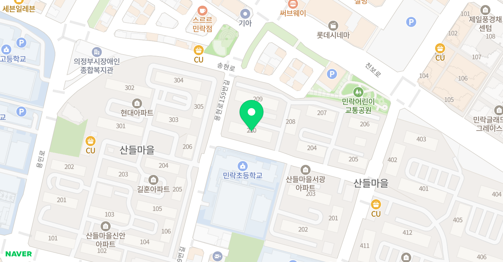 기탄 사고력교실 민락산들마을서광청구점 위치