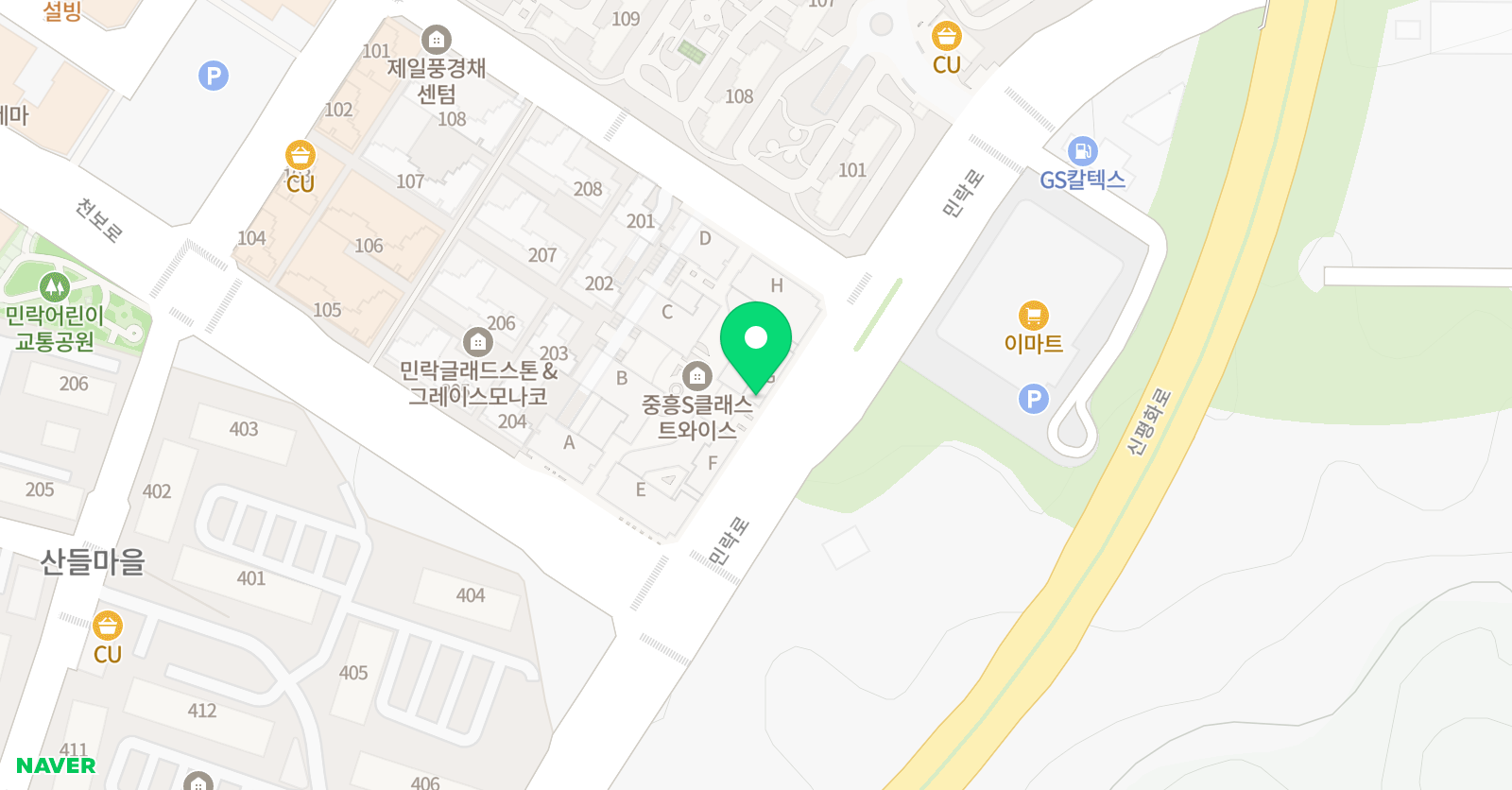 쇼뇨몬테소리 민락센터 위치