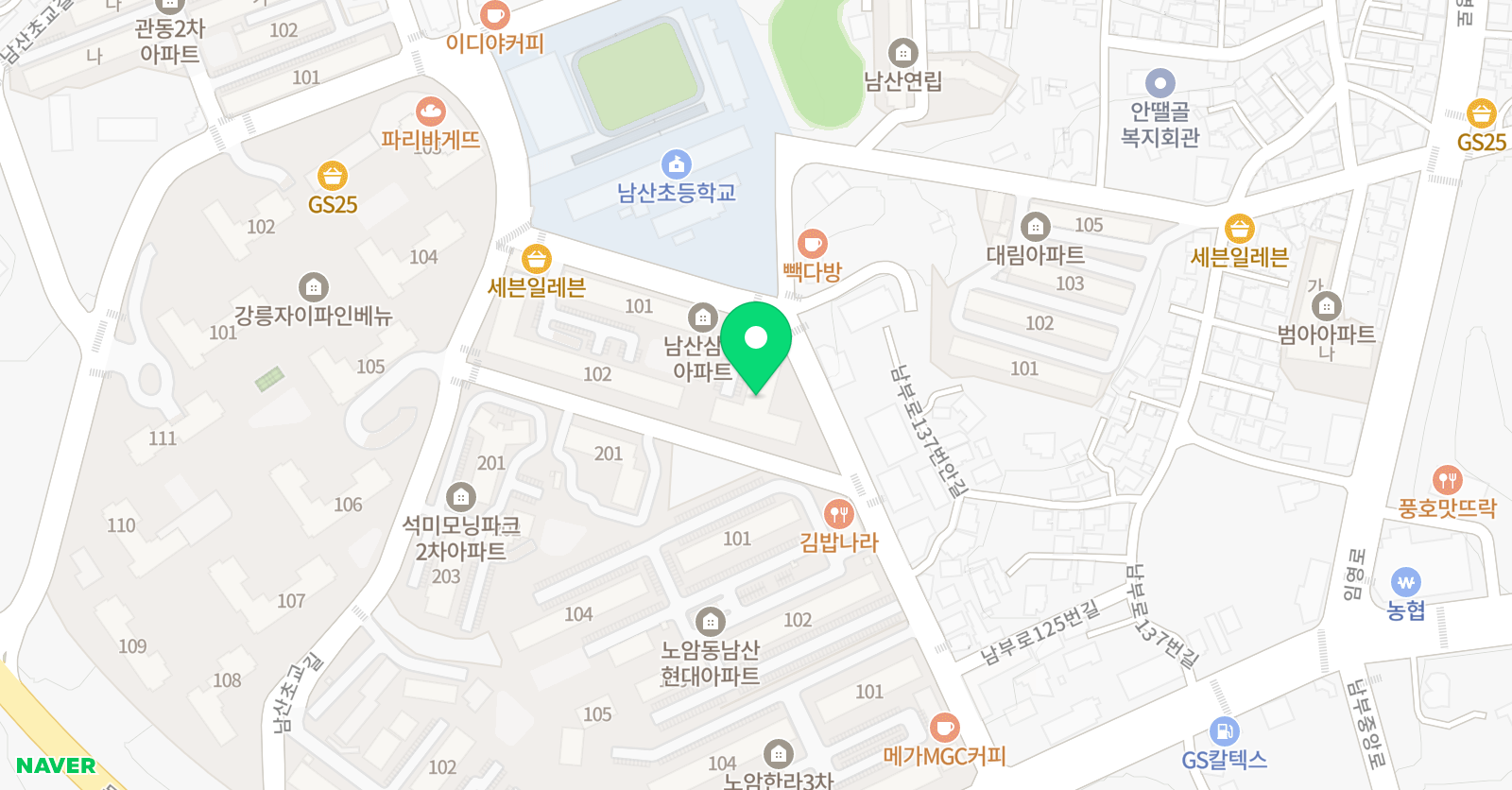 3030영어 노암남산센터 위치