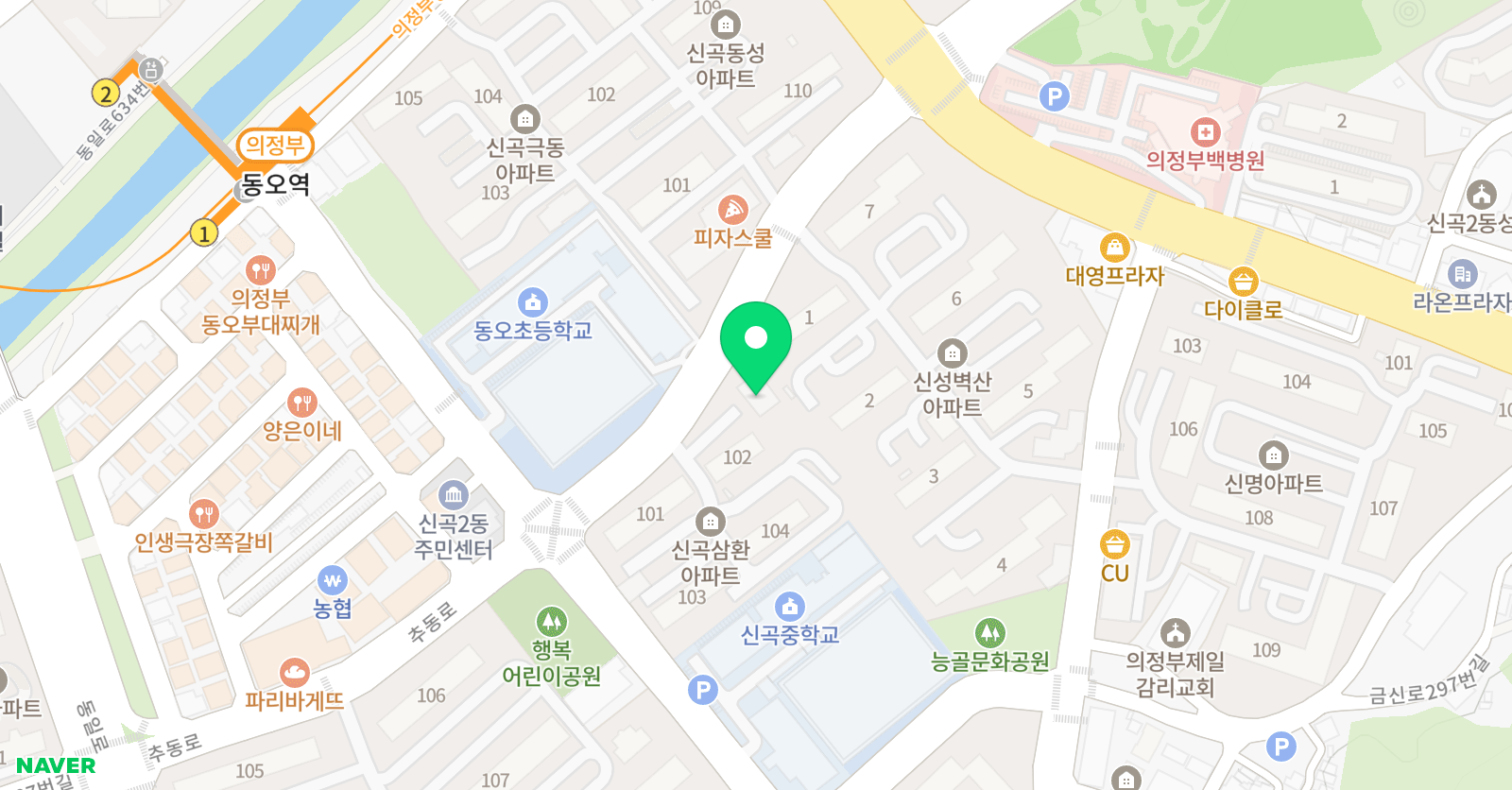 신곡동성 태권도 위치