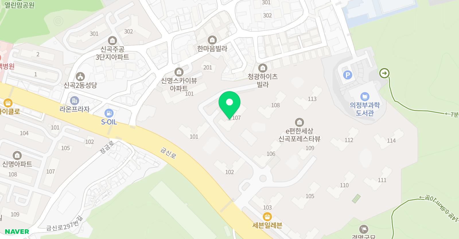 아소비 의정부신곡포레스타뷰점 위치