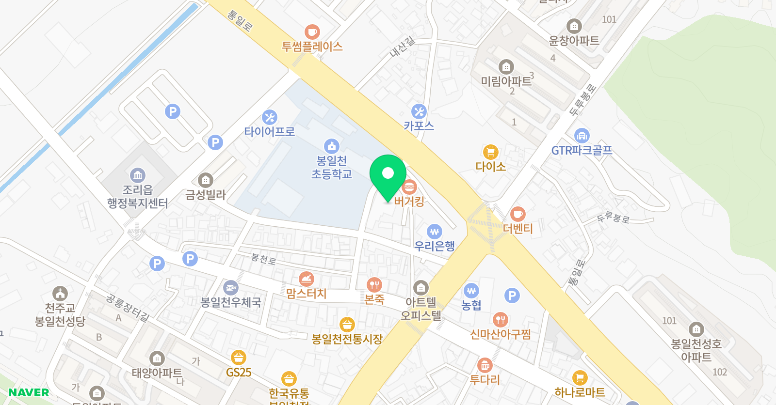 봉일천 정훈 태권도 위치