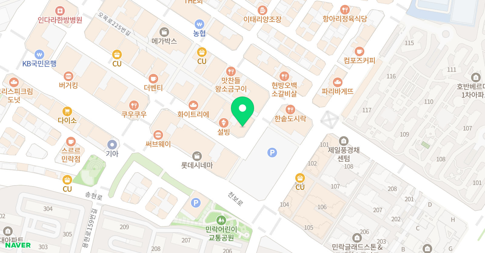 엠베스트SE 민락캠퍼스학원 위치