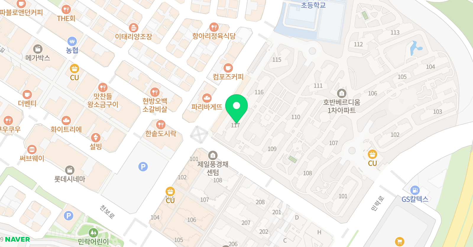 뮤엠 영어 호반NEST 학원 위치