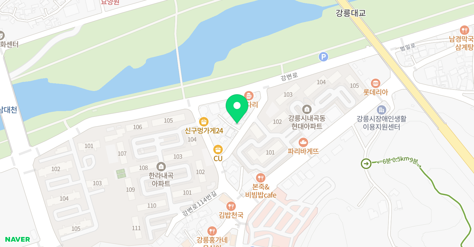 NE능률주니어랩 강릉내곡1교실 위치